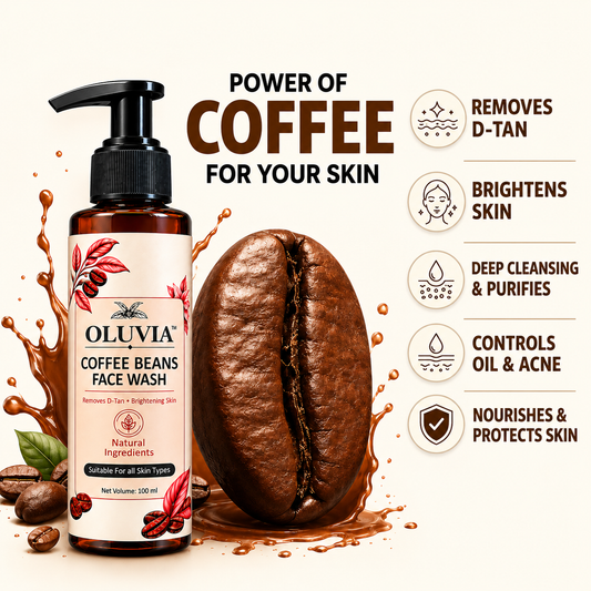 OLUVIA Coffee Beans Face Wash for Men & Women | De-Tan & Bright Skin Care