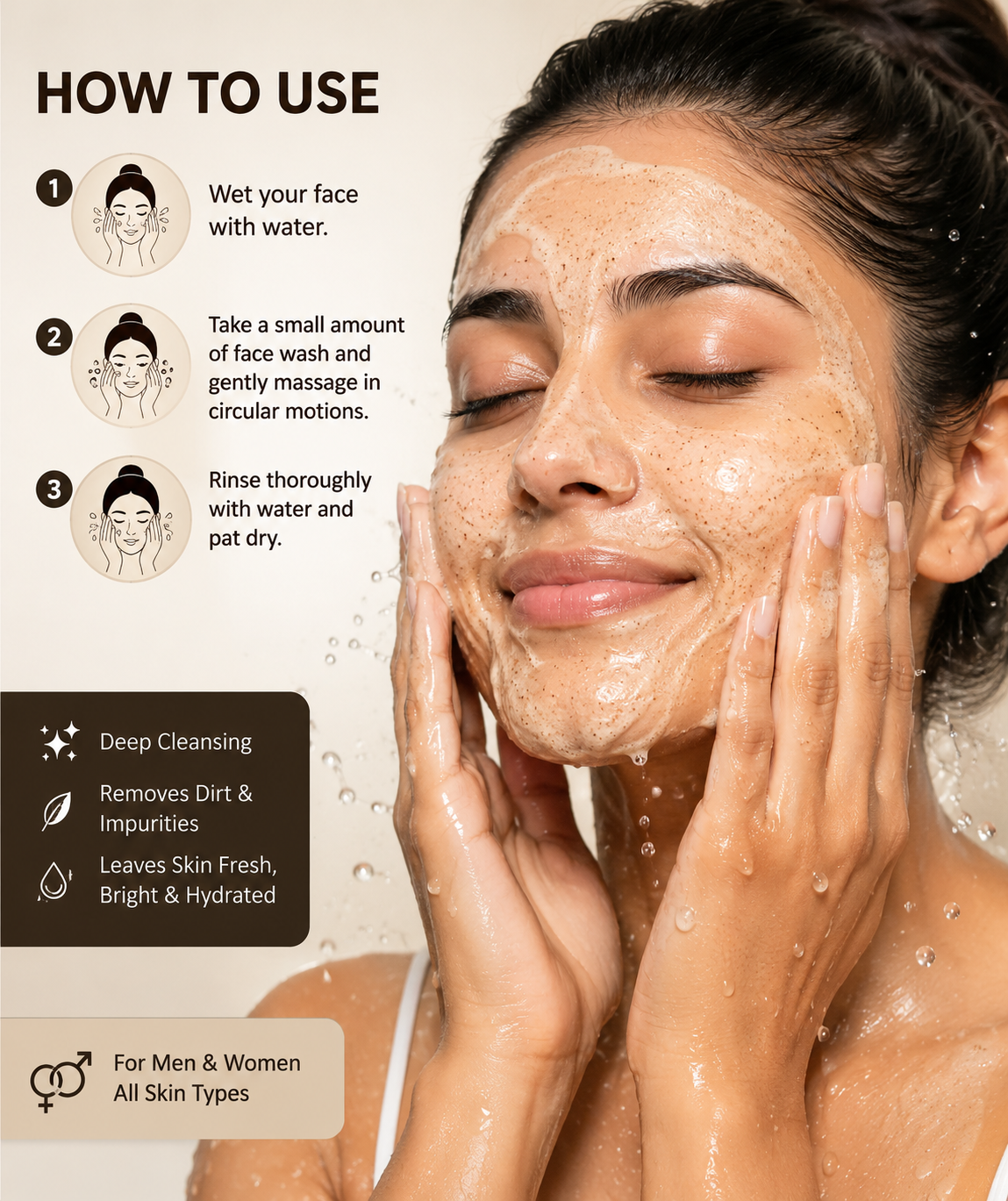 OLUVIA Coffee Beans Face Wash for Men & Women | De-Tan & Bright Skin Care
