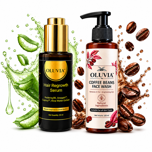 OLUVIA Hair Serum & Coffee Bean Face Wash Combo
