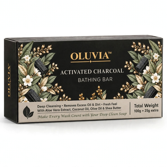 Activated Charcoal Bathing Bar with Coconut Oil & Shea Butter |  Handmade Herbal Soap Pack of 5(125g)
