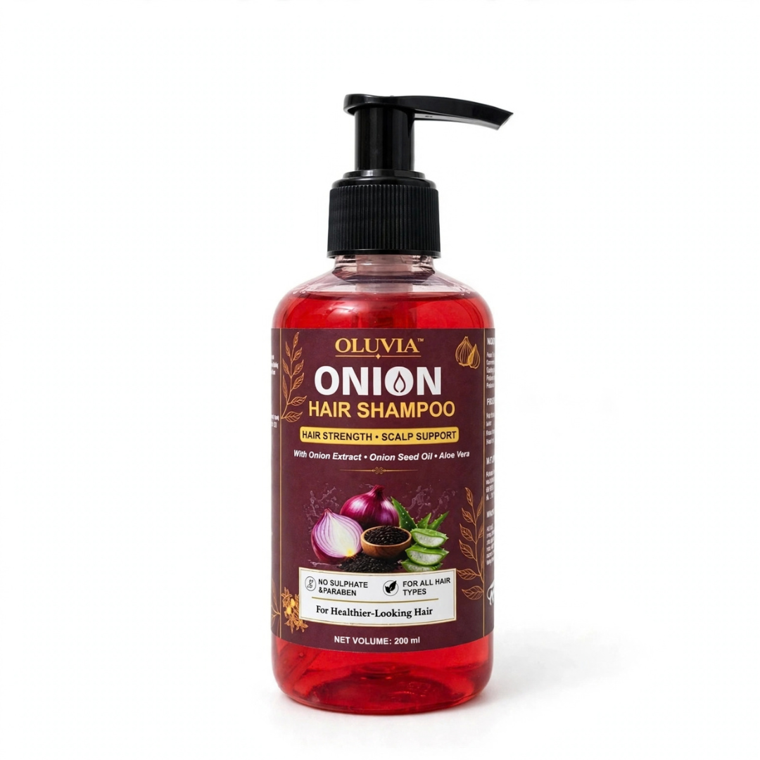 Onion Hair Shampoo with Onion Extract, Onion Seed Oil & Aloe Vera | Helps Reduce Hair Fall & Repair Hair Damage | Daily Hair Care Shampoo, 200 ml