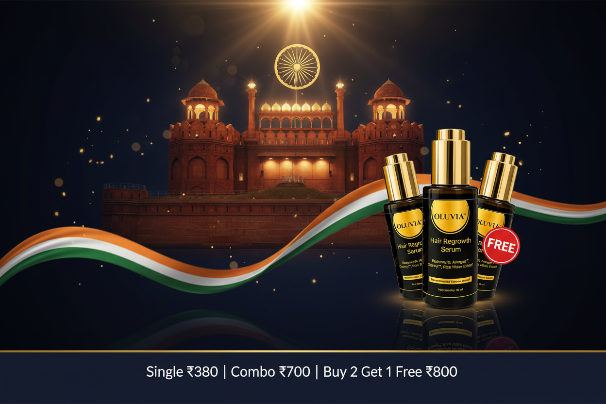 OLUVIA Independence Day Banner - 3 Exact Bottles with FREE Badge